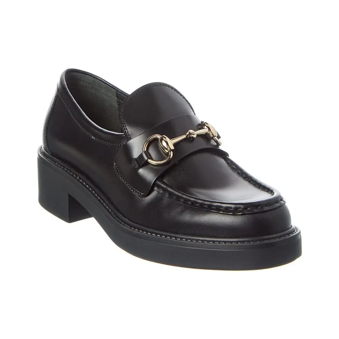Gucci Horsebit Leather Loafer Women`s Black 38.5