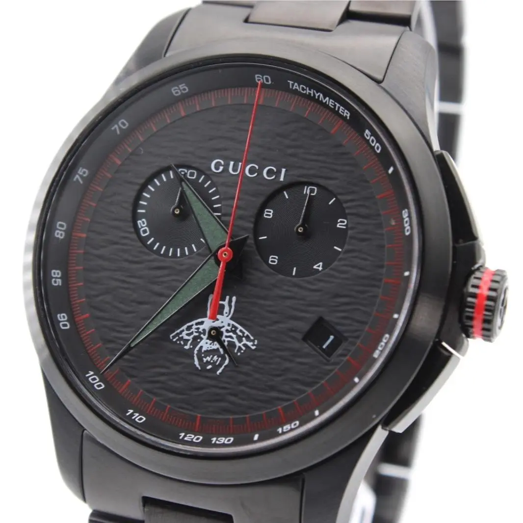 Gucci G-timeless 44 MM YA126269 Men`s Black Dial Stainless Steel Watch