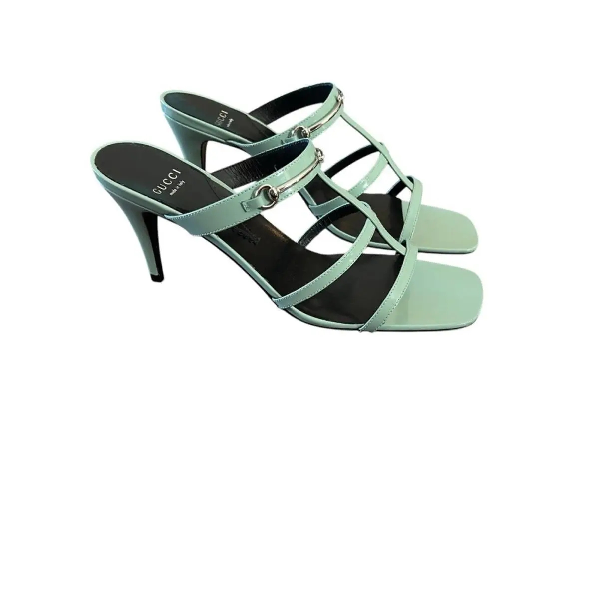 CR 24 75 Divine Leather High Heel Slip On Mule Horsebit EU 41 US 11 by Gucci