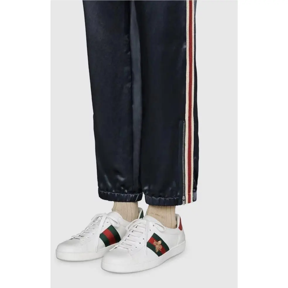 Men`s White Ace Leather Low-top Sneakers Shoes Size US 7.5/EU 40.5 by Gucci