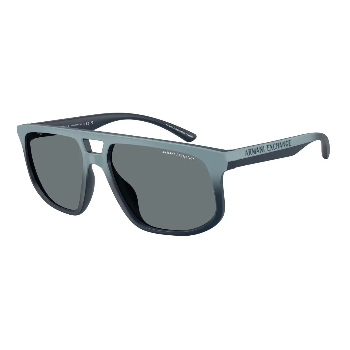 AX4161SU 839080 Matte Blue Gradient Blue 58 mm Men`s Sunglasses by Armani Exchange