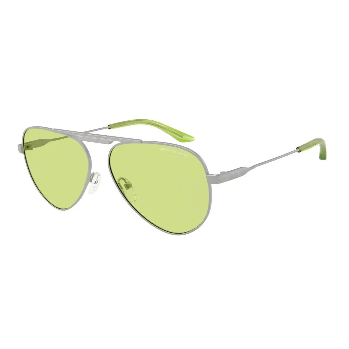 AX2060S 6020 2 Matte Silver Green 58 mm Unisex Sunglasses by Armani Exchange