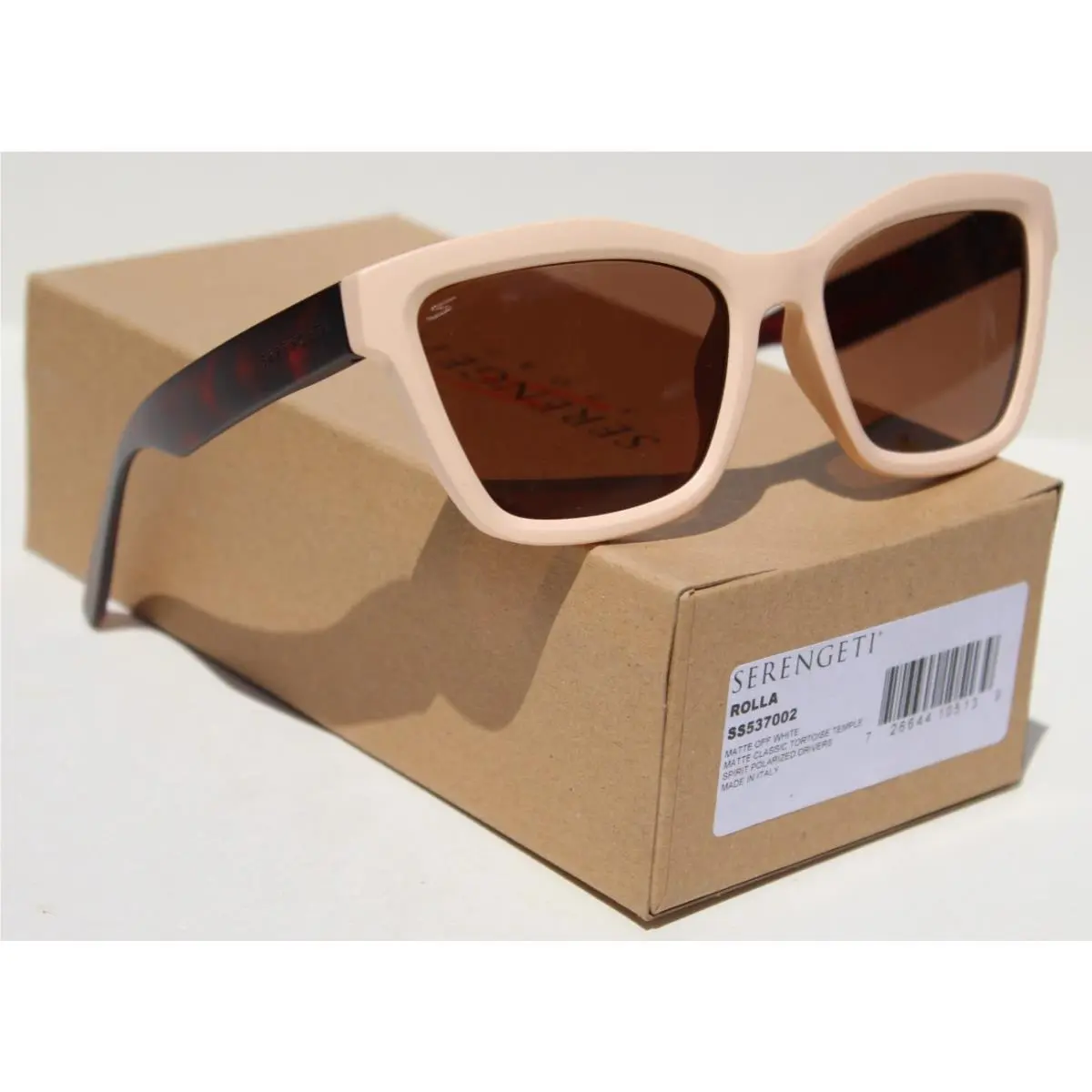 Serengeti Rolla Polarized Sunglasses Off White Tortoise/spirit Drivers Italy