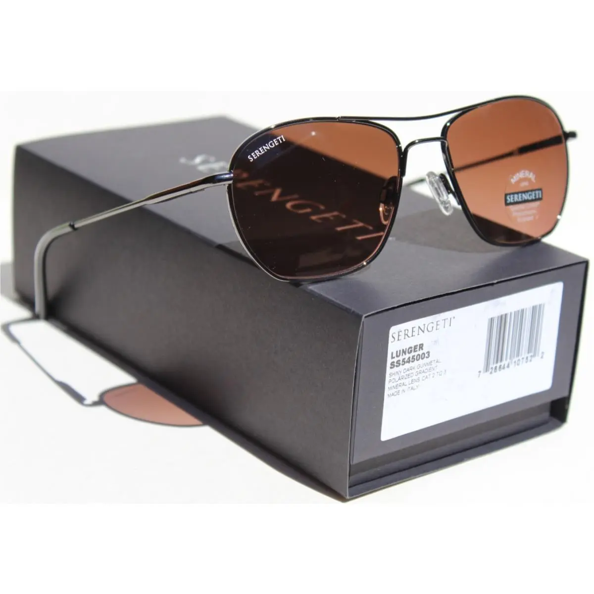 Serengeti Lunger Polarized Sunglasses Gunmetal/mineral Gradient SS545003