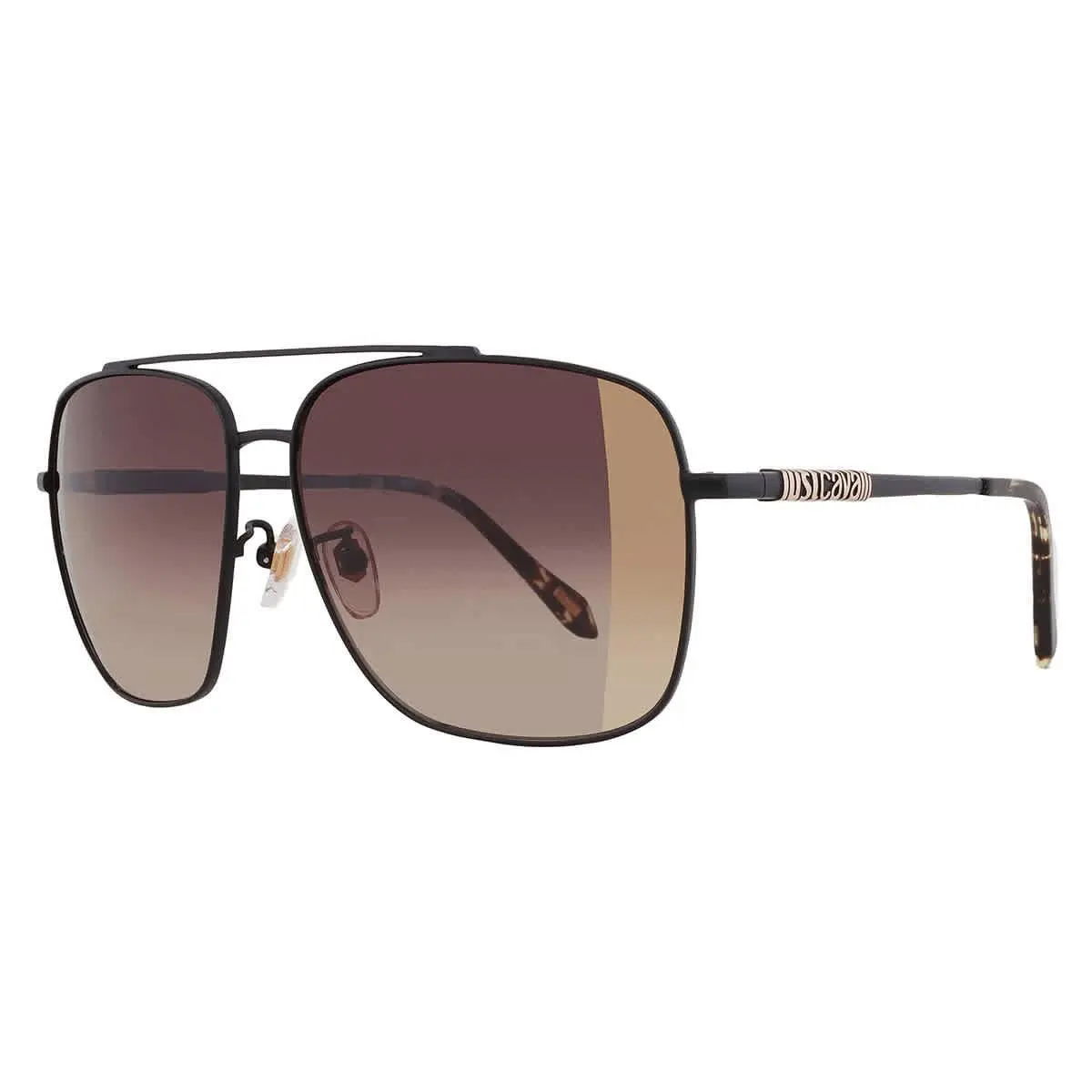Just Cavalli Brown Gradient Mirror Gold Navigator Ladies Sunglasses SJC030 305G