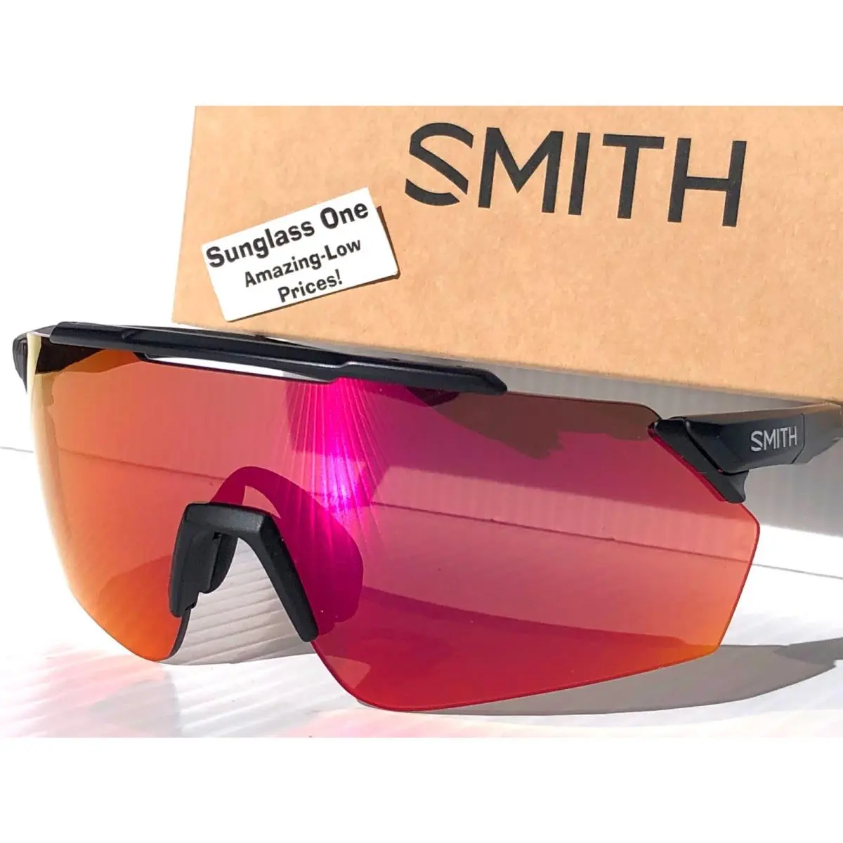 Smith Optics Ruckus Matte Black Chromapop Red Mirror Low Light 2 Lens Sunglass