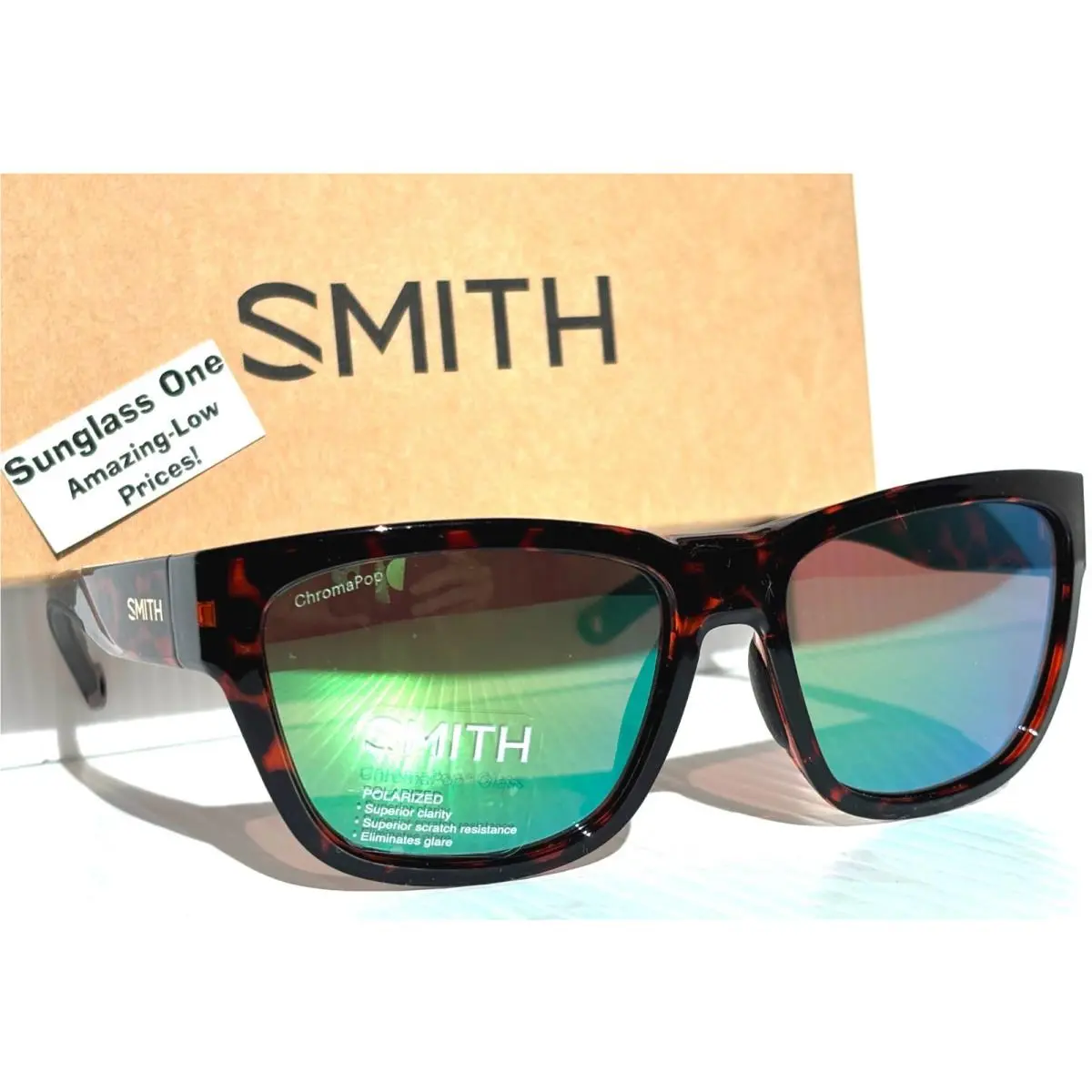 Smith Optics Joya Tortoise Chromapop Polarized Green Mirror Lens Sunglass