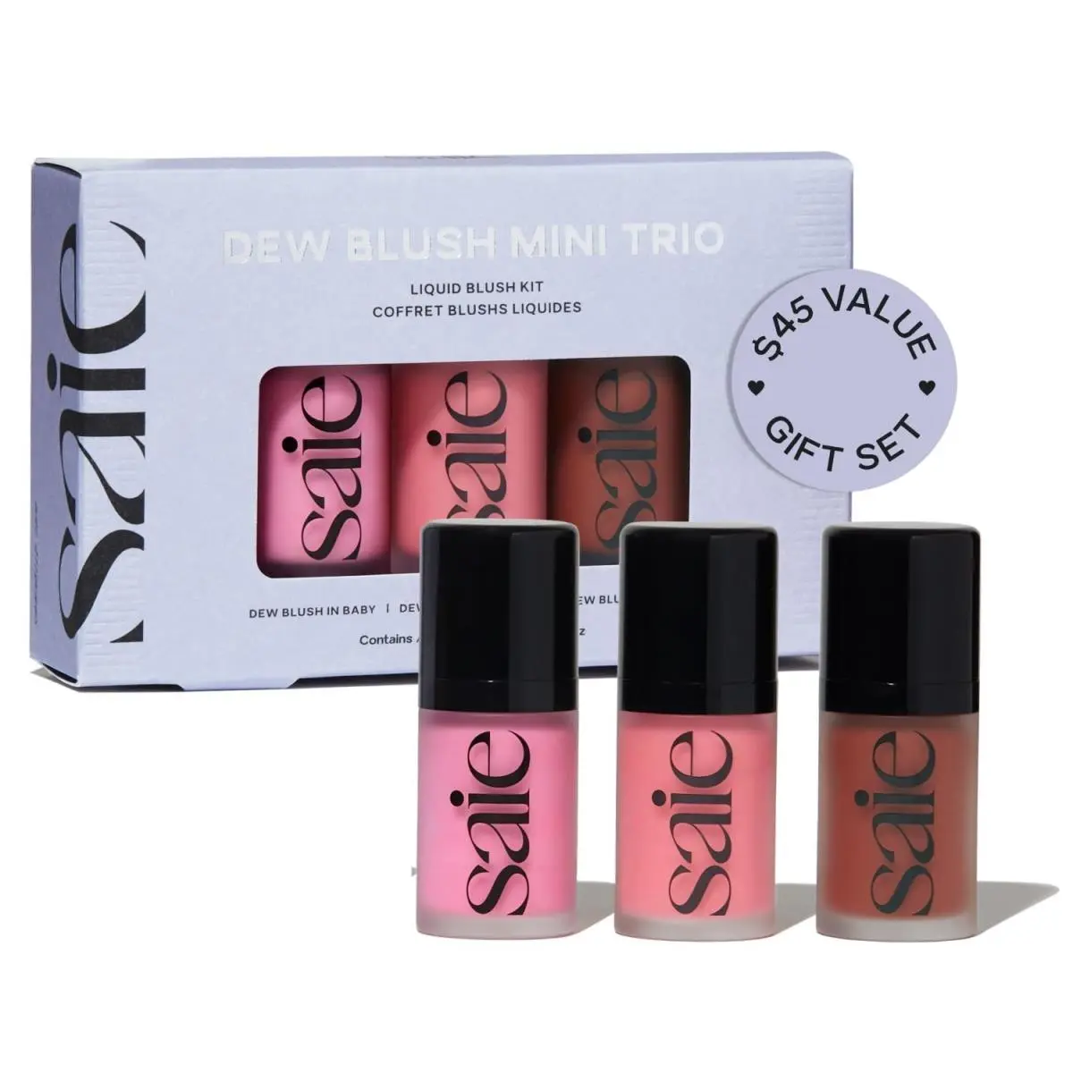 Liquid Blush Trio Pack 3 Hydrating Cream Stick Baby Sweetie Spicy  Cheeks by Saie