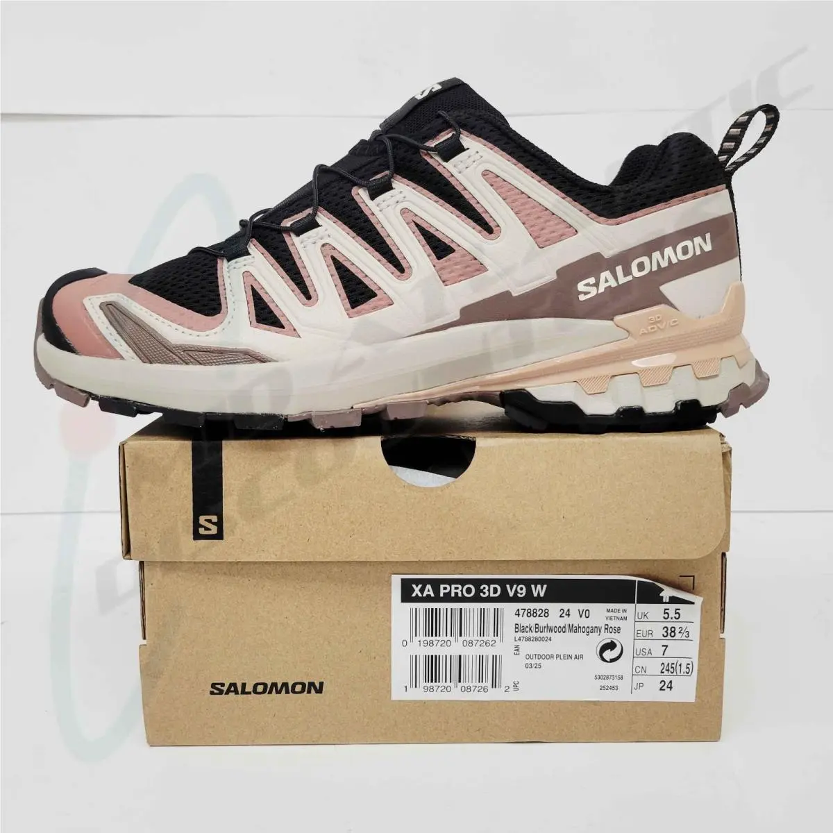 Salomon XA Pro 3D V9 W Trail Running Black/burlwood/mahogany Womens 7