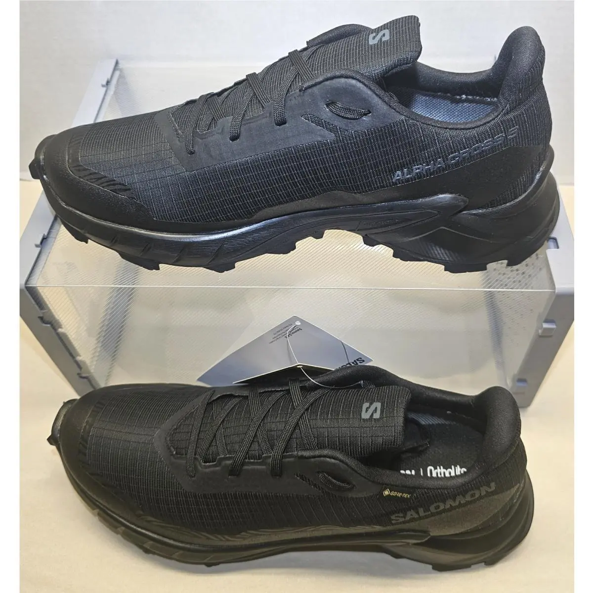 Salomon shoes - Salomon ALPHACROSS 5 GTX - ALPHACROSS GTX - 473109 - Black/Black Ebony 0