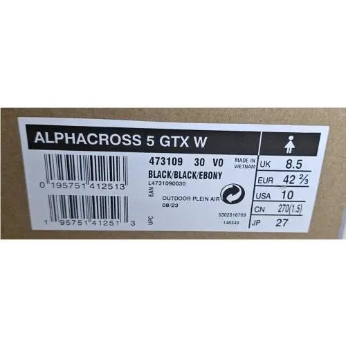 Salomon shoes - Salomon ALPHACROSS 5 GTX - ALPHACROSS GTX - 473109 - Black/Black Ebony 2