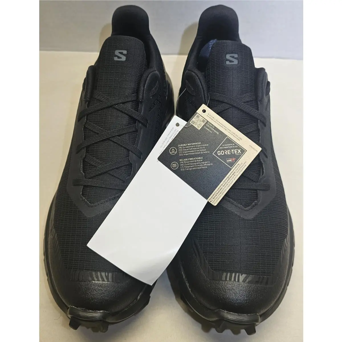 Salomon shoes - Salomon ALPHACROSS 5 GTX - ALPHACROSS GTX - 473109 - Black/Black Ebony 7