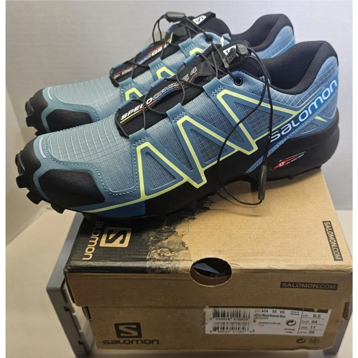 Salomon shoes - Salomon Speedcross 4 - Speedcross - 398424 - Arctic Black/Enamel Blue/Lime Green 1