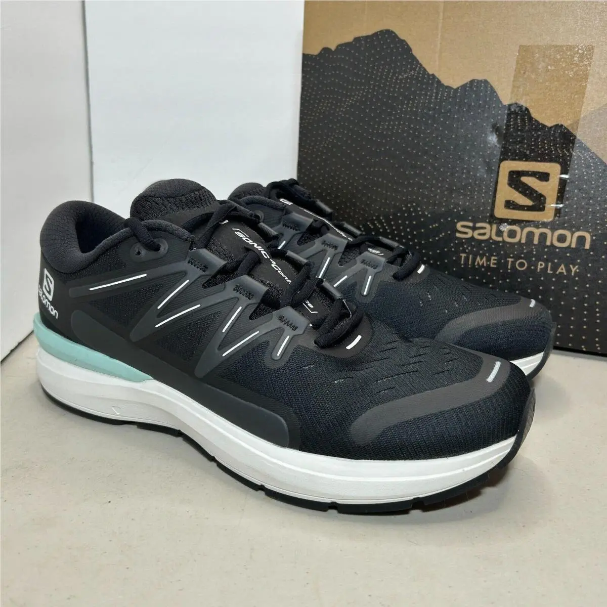 Salomon Sonic 4 Confidence Running Sneaker Black/white/ebony Men`s 12