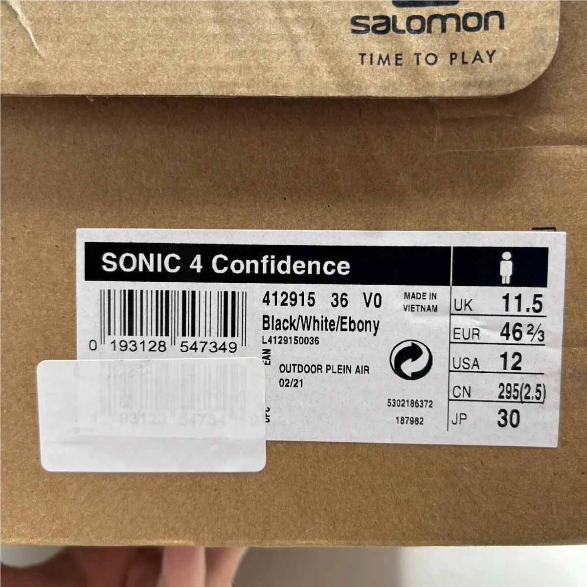 Salomon shoes - Salomon Sonic 4 Confidence - Sonic Confidence - L4129150036 - Black/White/Ebony (UPC: 193128547349) 9