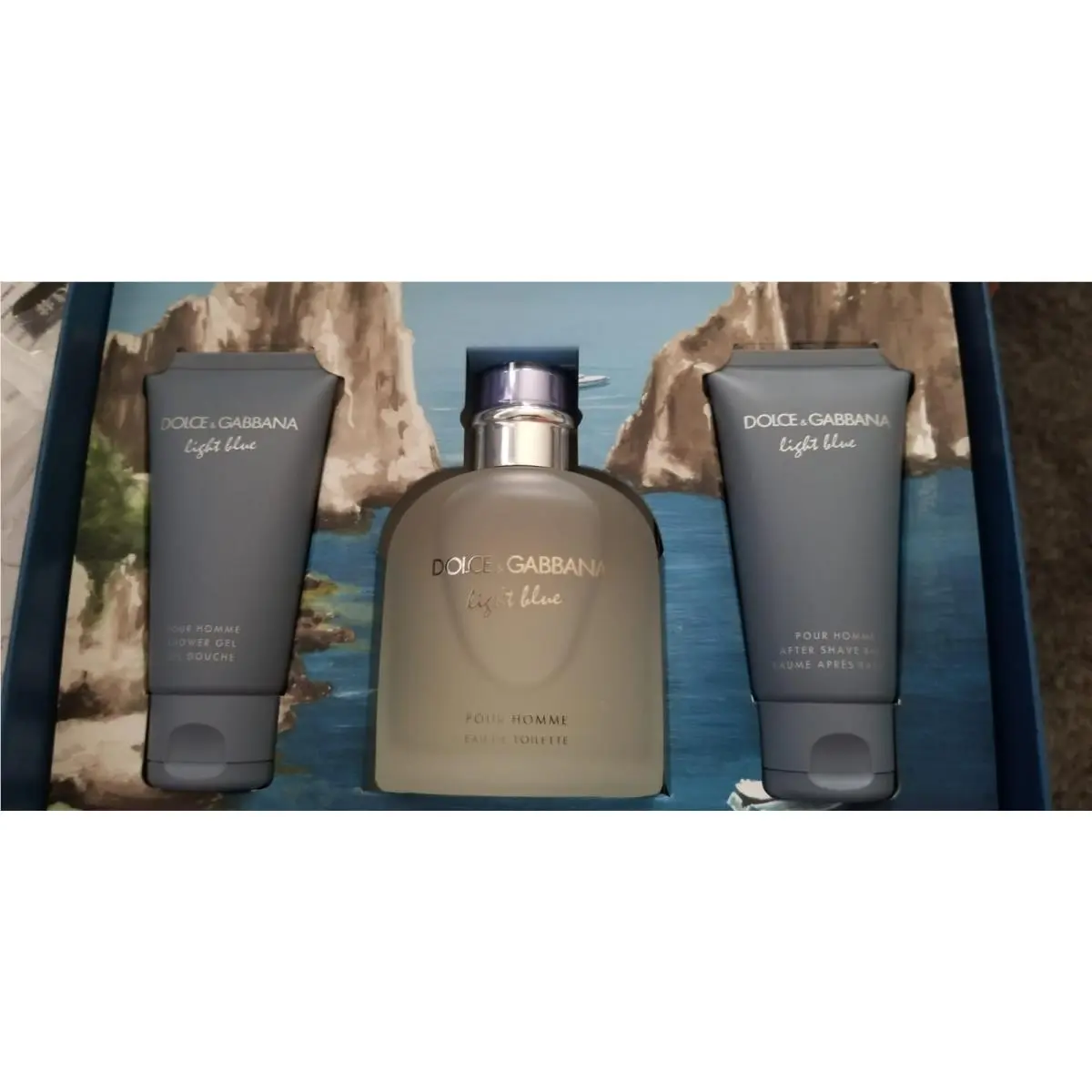 Light Blue Pour Homme Dolce Gabbana 3 Piece Pc Edt 1.6 4.2 oz / 50 125 ml Set