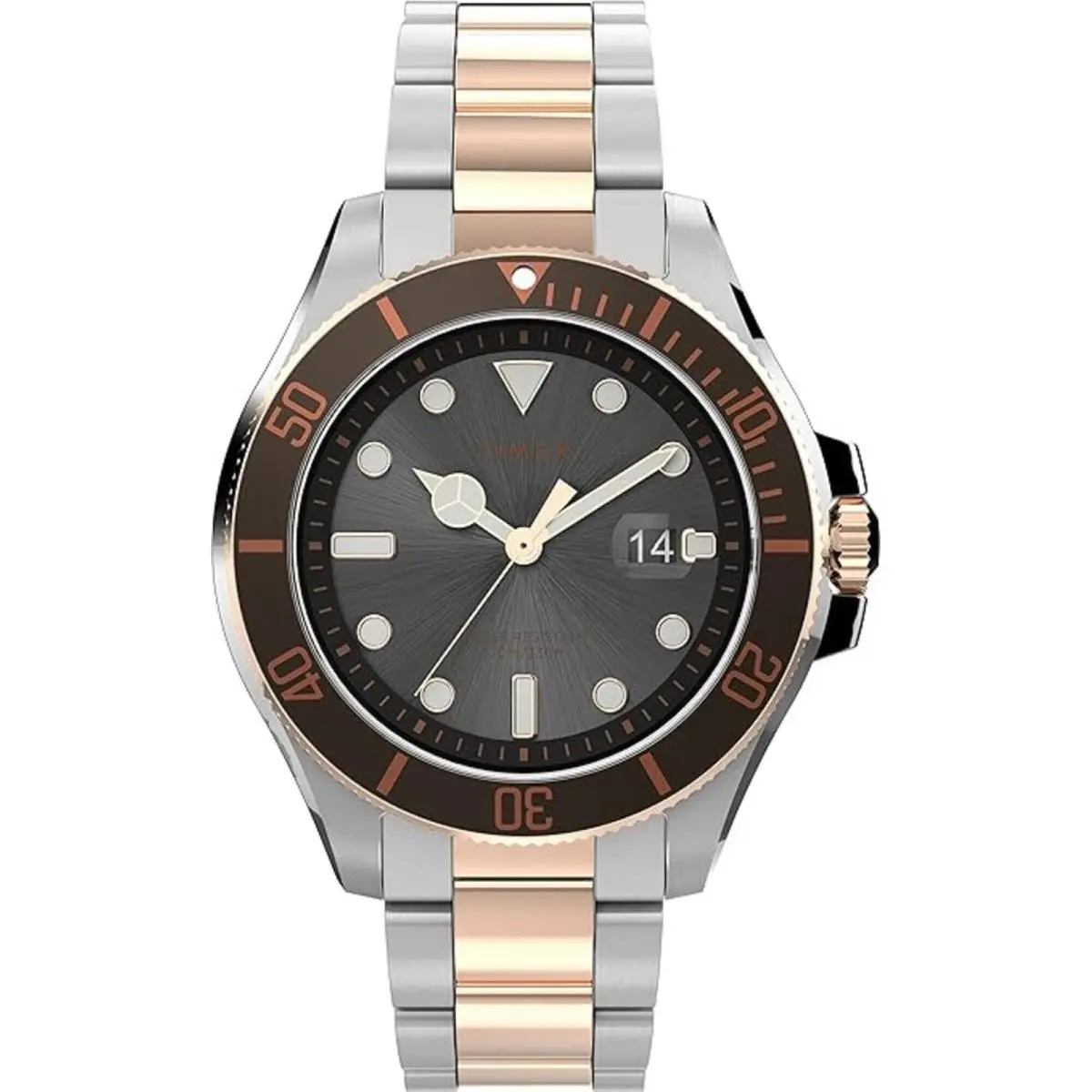 Timex Men`s Watch Harborside Coast Black Dial Two Tone Bracelet Date TW2V42100VQ