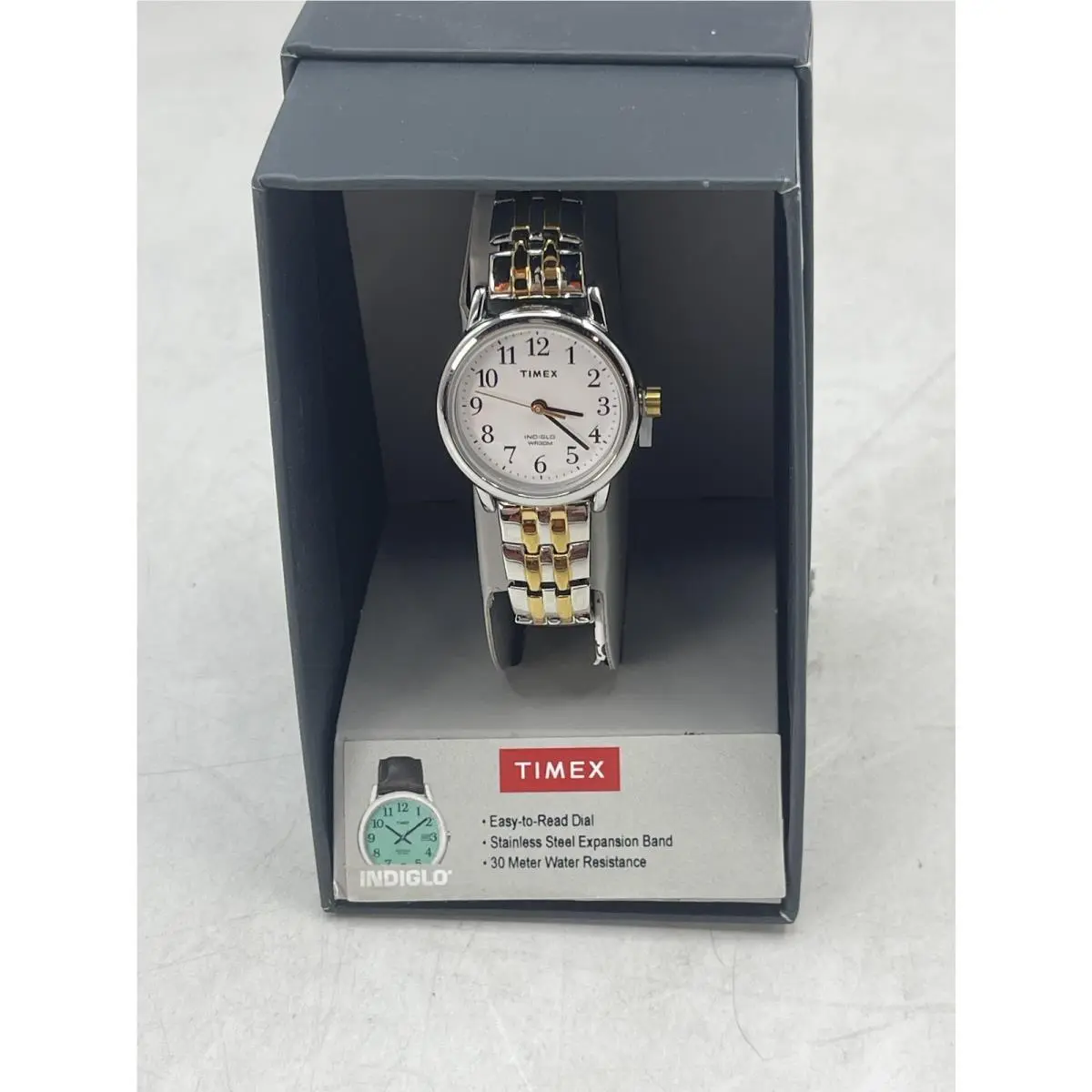 Women`s 25mm Easy Reader Quartz Watch Gold Silver Analog St. Steel by Timex