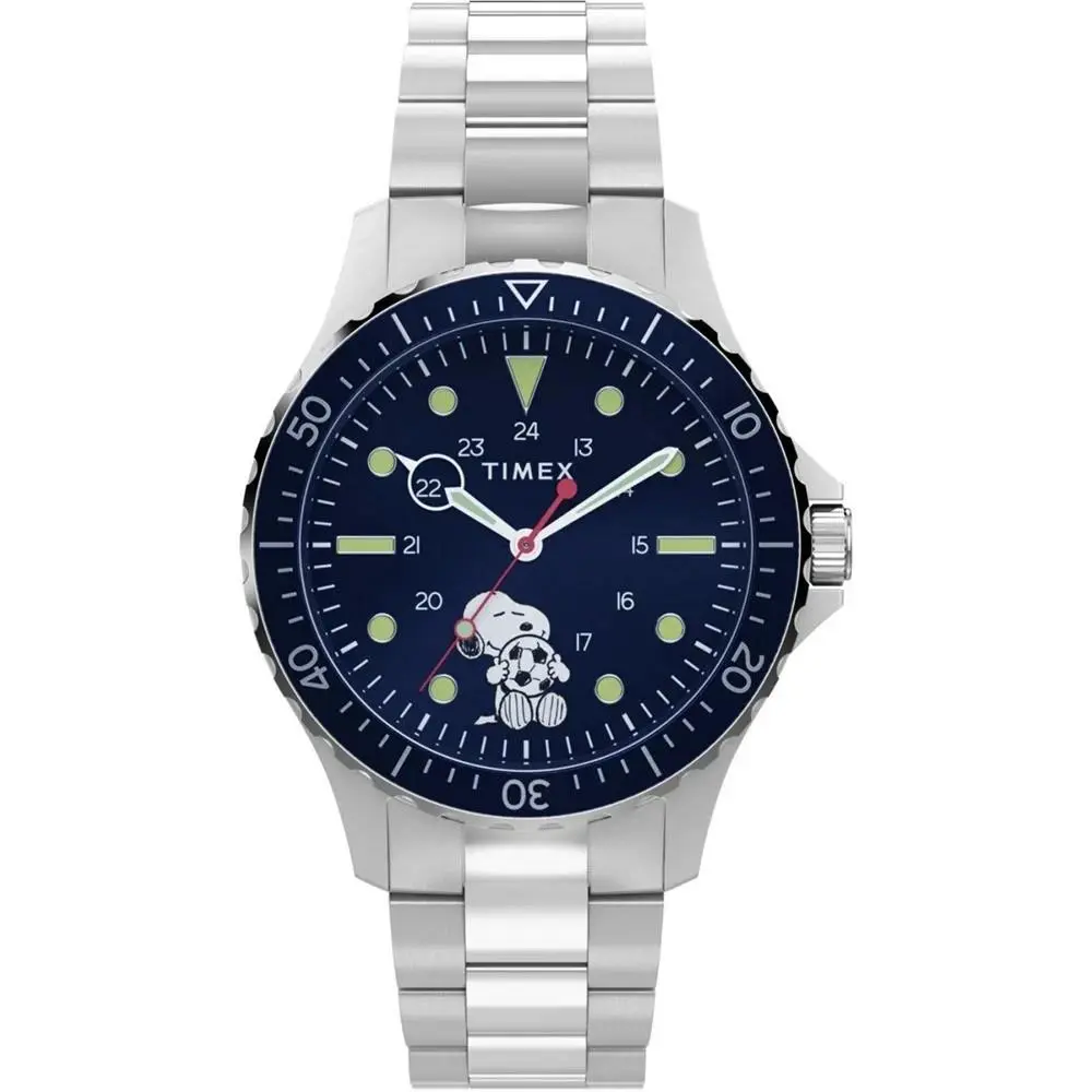 Timex Navi x Peanuts Snoopy Football Soccer Stainless Steel Watch TW2Y53900