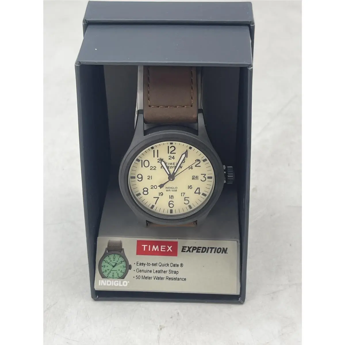 Men`s 40mm Expedition Scout Watch Black/beige Analog + Quartz by Timex