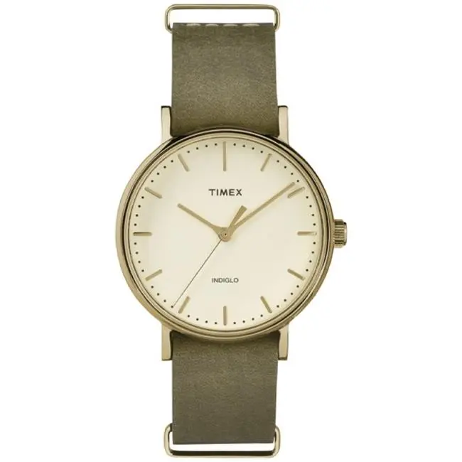 Weekender Fairfield Round 37mm Indiglo Quartz Watch - TW2P98500JT by Timex