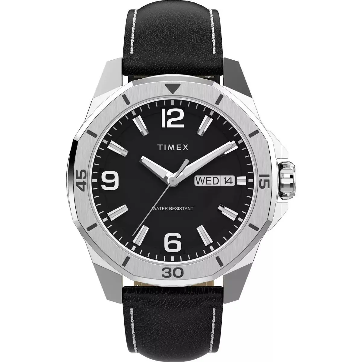 Essex Black Dial Leather Mens Watch TW2W79800 by Timex