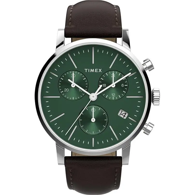 Midtown 40mm Chronograph Leather Mens Watch TWH6Z6010 by Timex