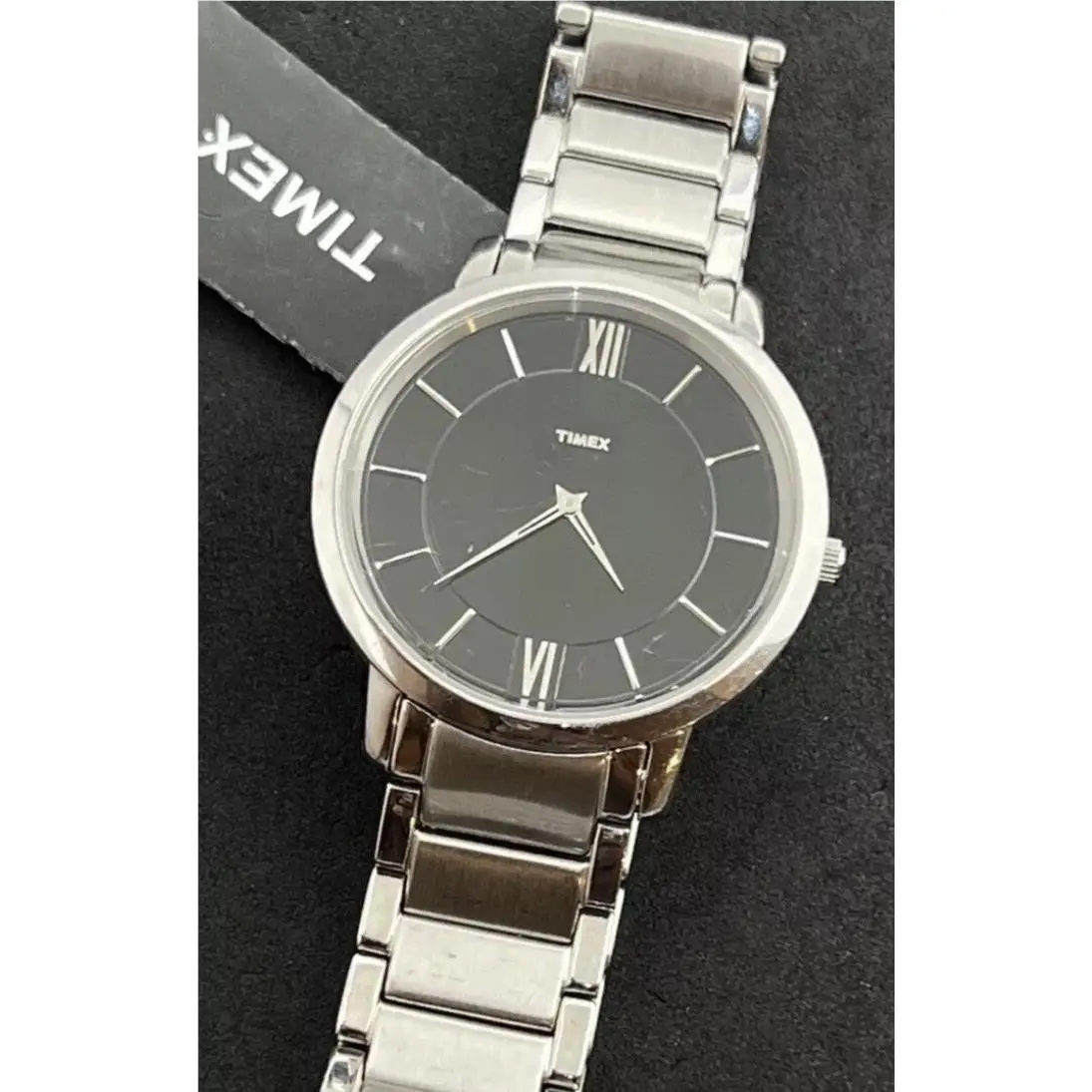 2008  Elegant Collection Men’s 42mm Quartz Watch Steel Case Black Dial by Timex