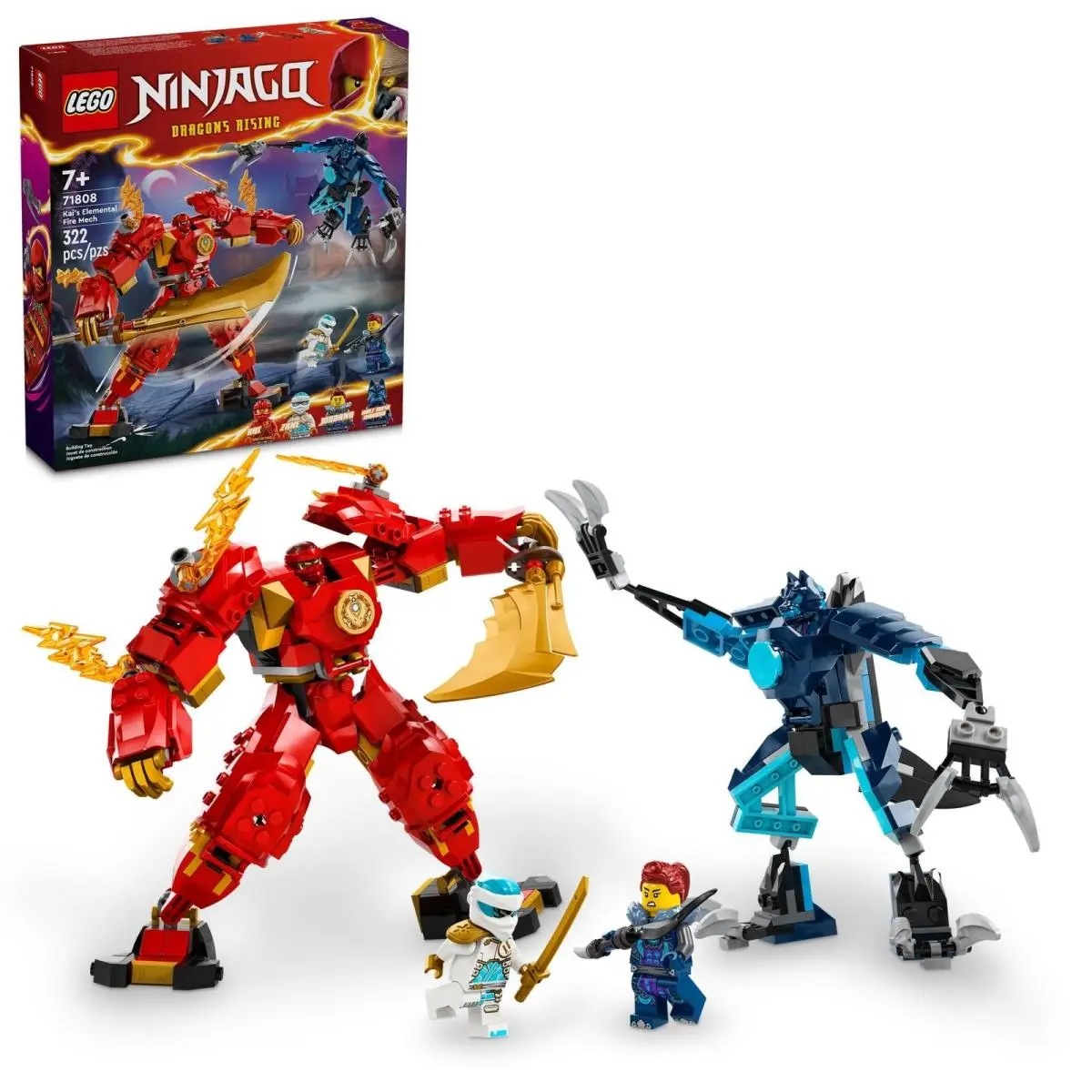 Lego Ninjago Kai Elemental Fire Mech 71808 Ninja Action Figure Set Mini Kids
