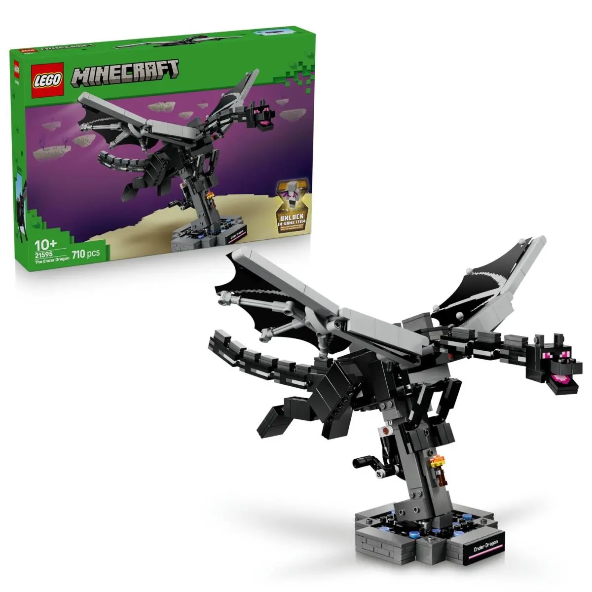 Lego Minecraft The Ender Dragon Figure - Interactive Toy W/flapping Foil Wings