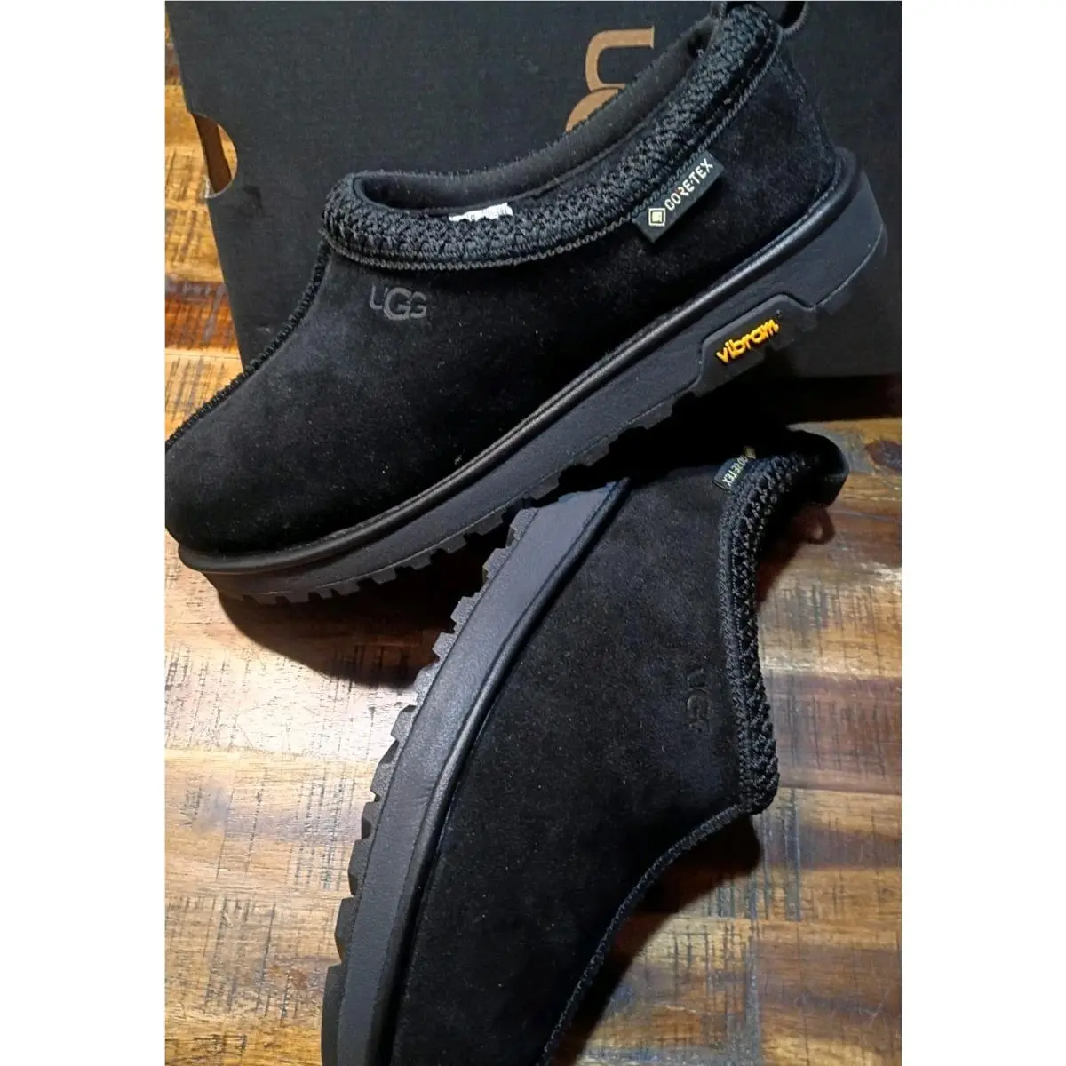 Mens Ugg Tasman Gore-tex Vibram Black Suede Sherpa 1171304-BLK Sz 10