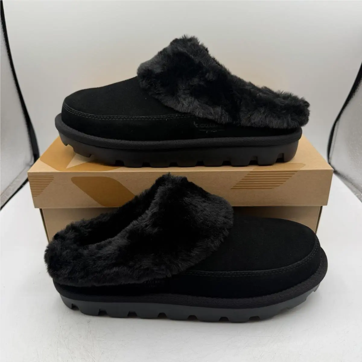 Koolaburra by Ugg Tizzey Platform Slippers Womens Sz 10 Black Lined Clogs Shoes