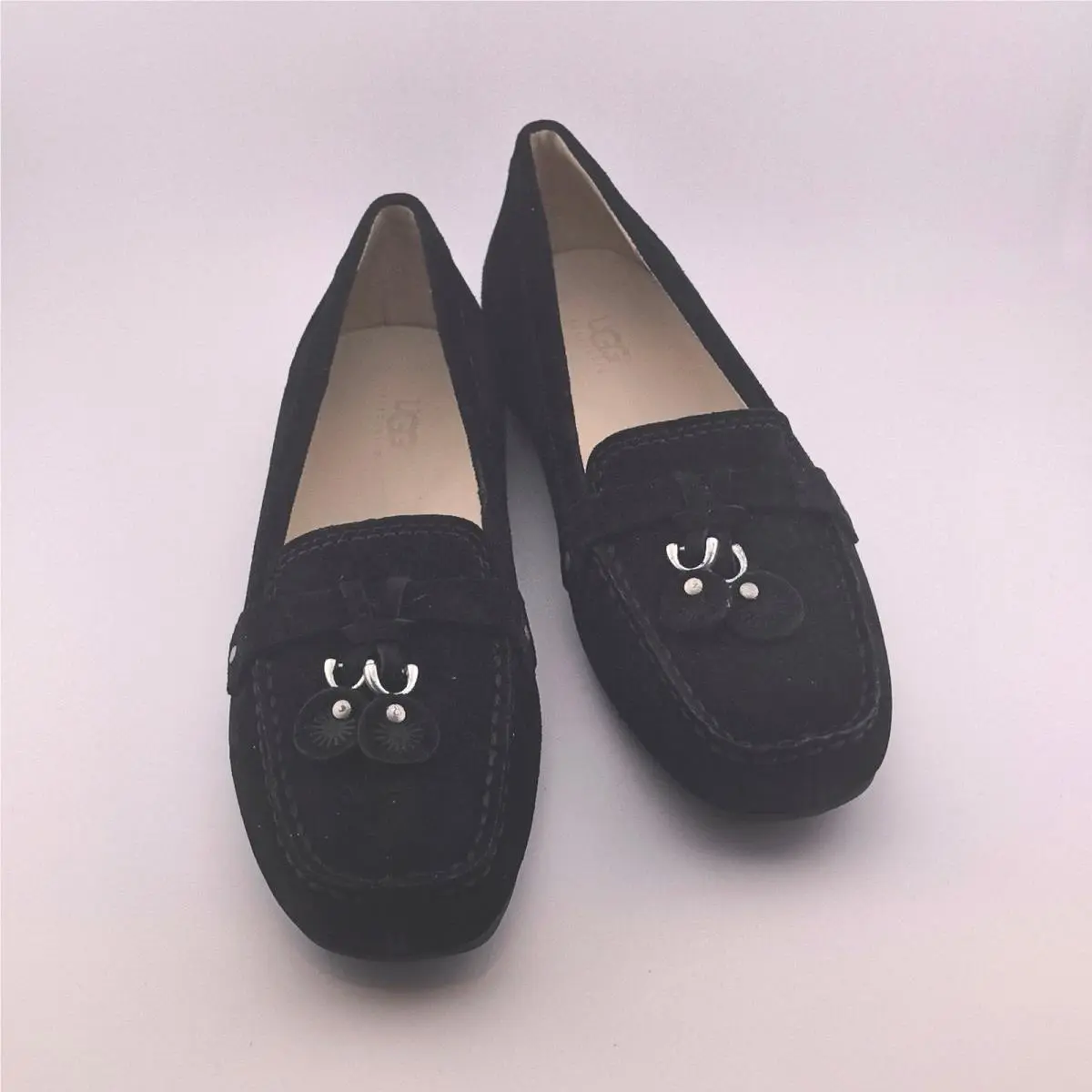 Ugg Australia Harlow Suede Casual Moccasin 5152 - Black Women`s Size 6 US