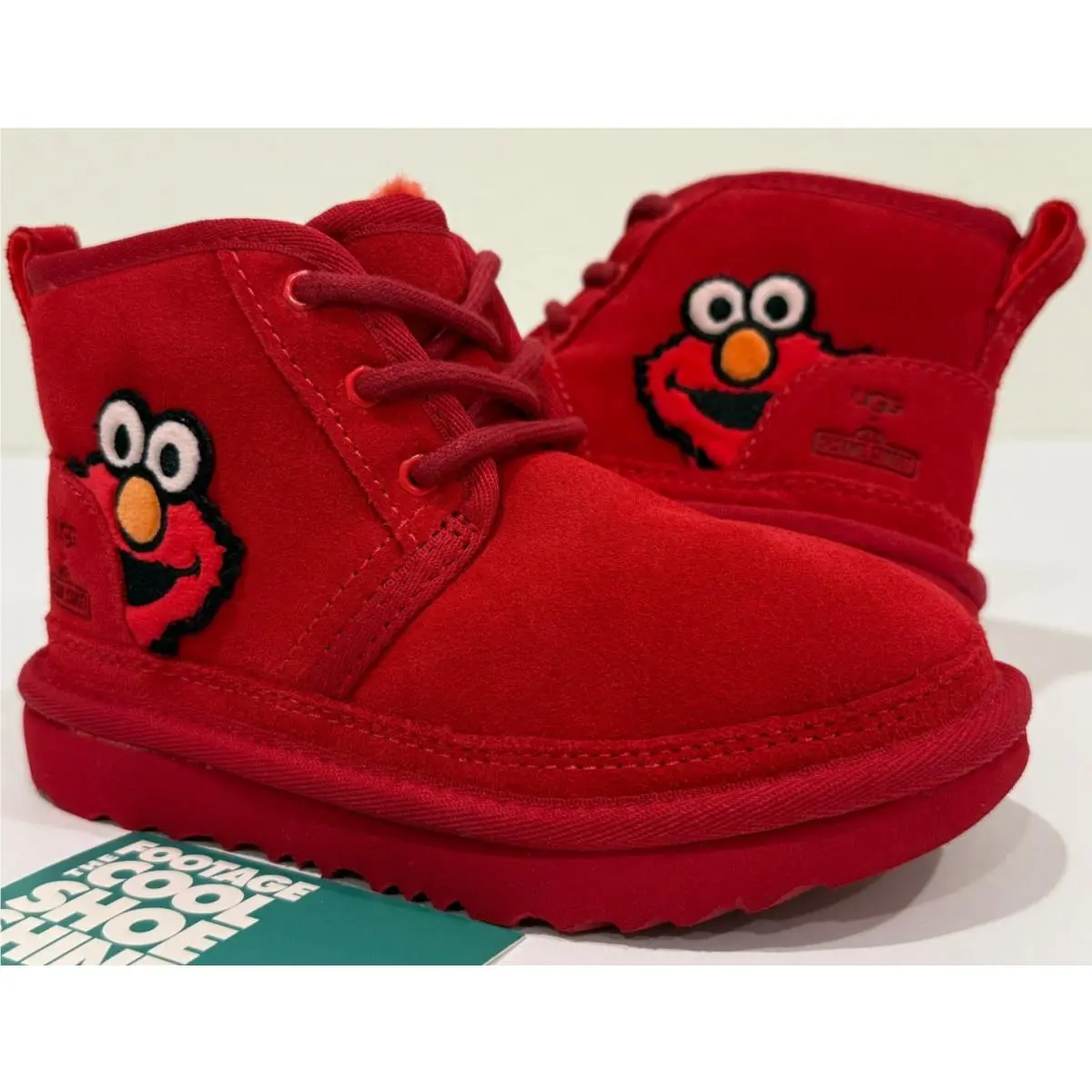 Kids Ugg x Elmo Neumel II 2 Boots Sesame Street Suede Wool Red 1127431T 11C 11