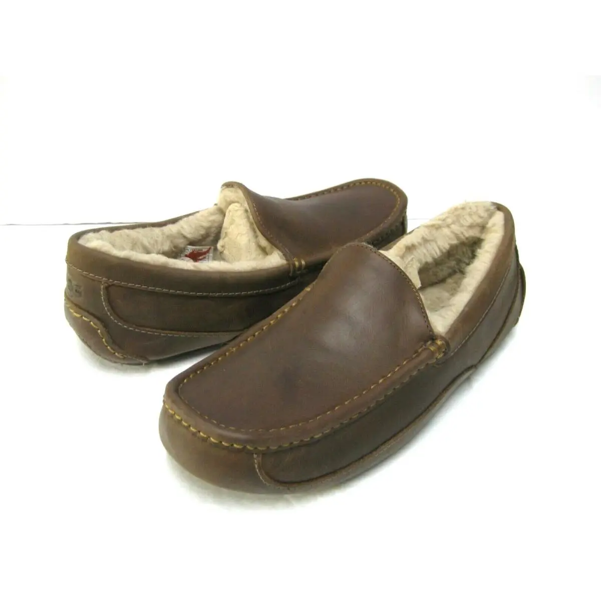 Ugg Ascot Men Slipper Leather Tan US 10 3E /uk 9 /eu 43 by UGG