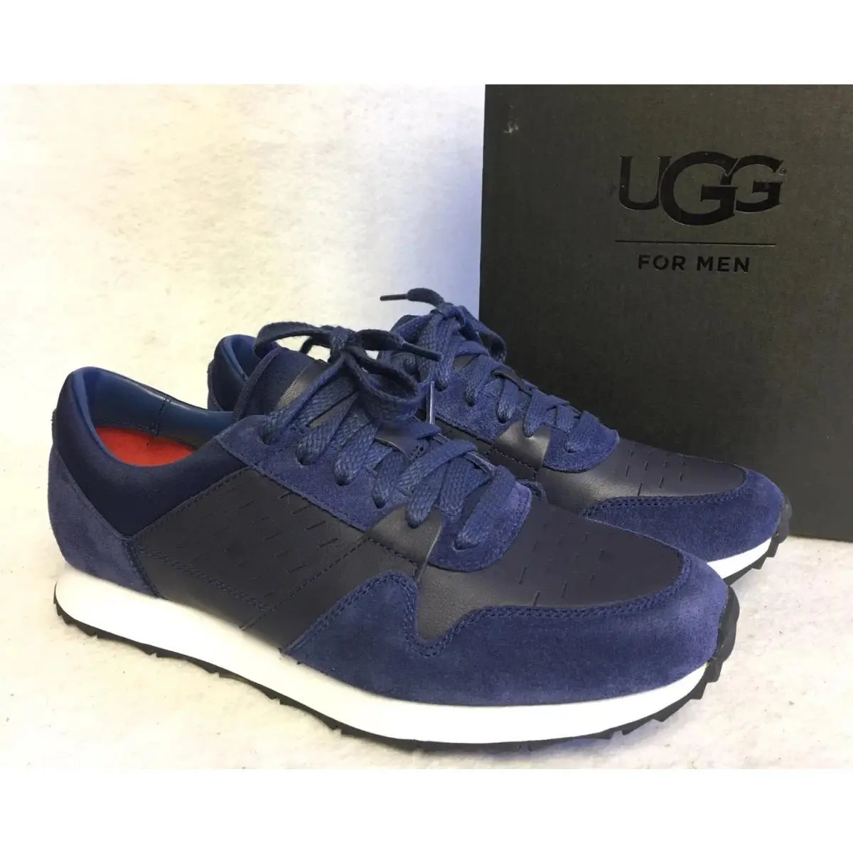 Ugg Trigo 1017002 Navy Fashion Sneakers Suede Leather Poly Spandex Size 7