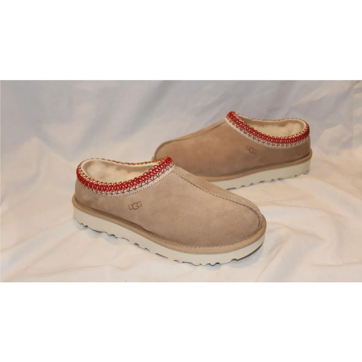 Ugg Women`s Tasman II Suede Shearling Lined Clog Slippers Sddr Tan EU 38 US 7