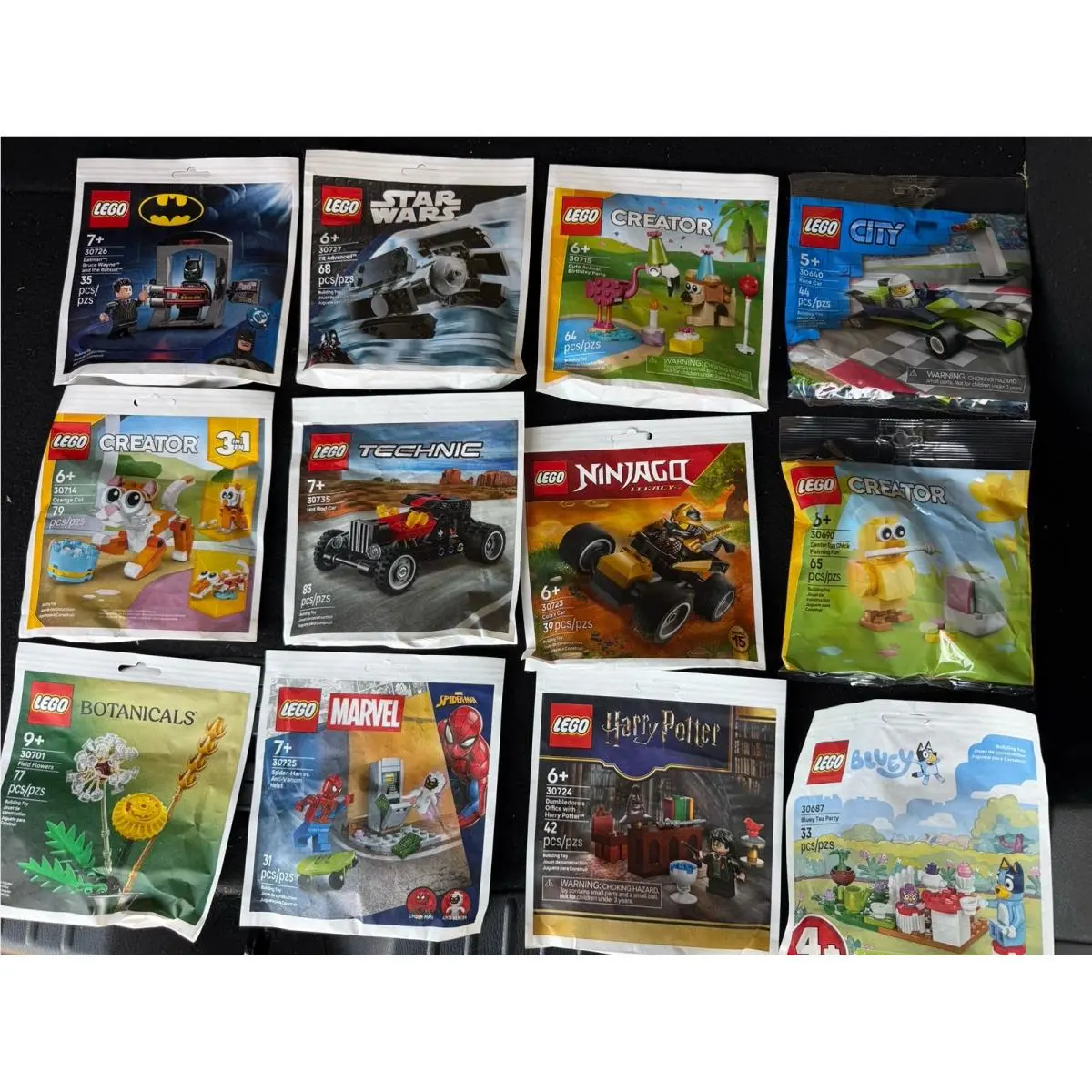 12 x Lego Polybags Batman Harry Potter Technic Ninjago City Marvel Creator