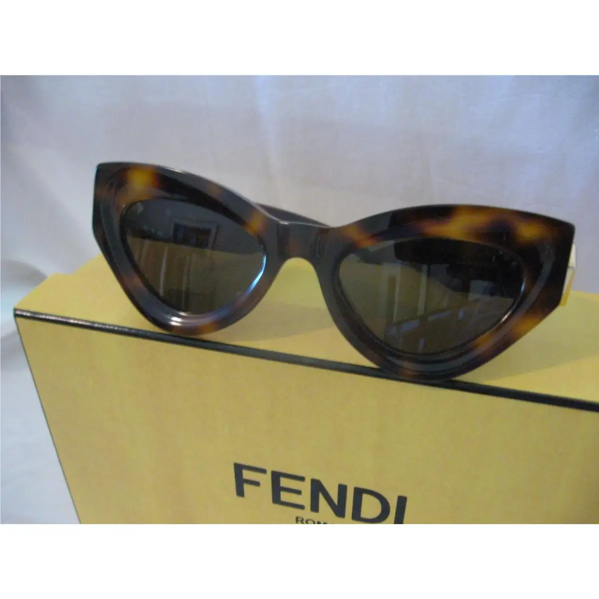 Fendi Brown Tortoise Shell Cateye Sunglasses