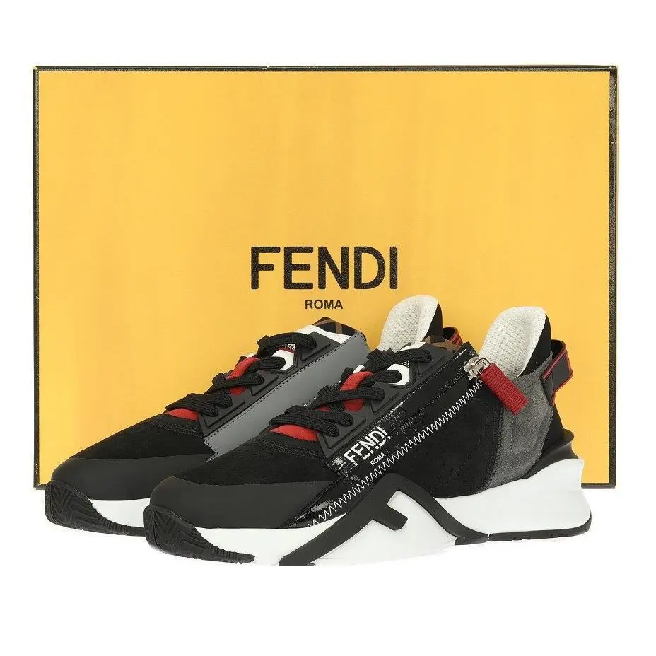 Men`s Multicolored Suede Low Top Sneakers Shoes 5/US 6 by Fendi