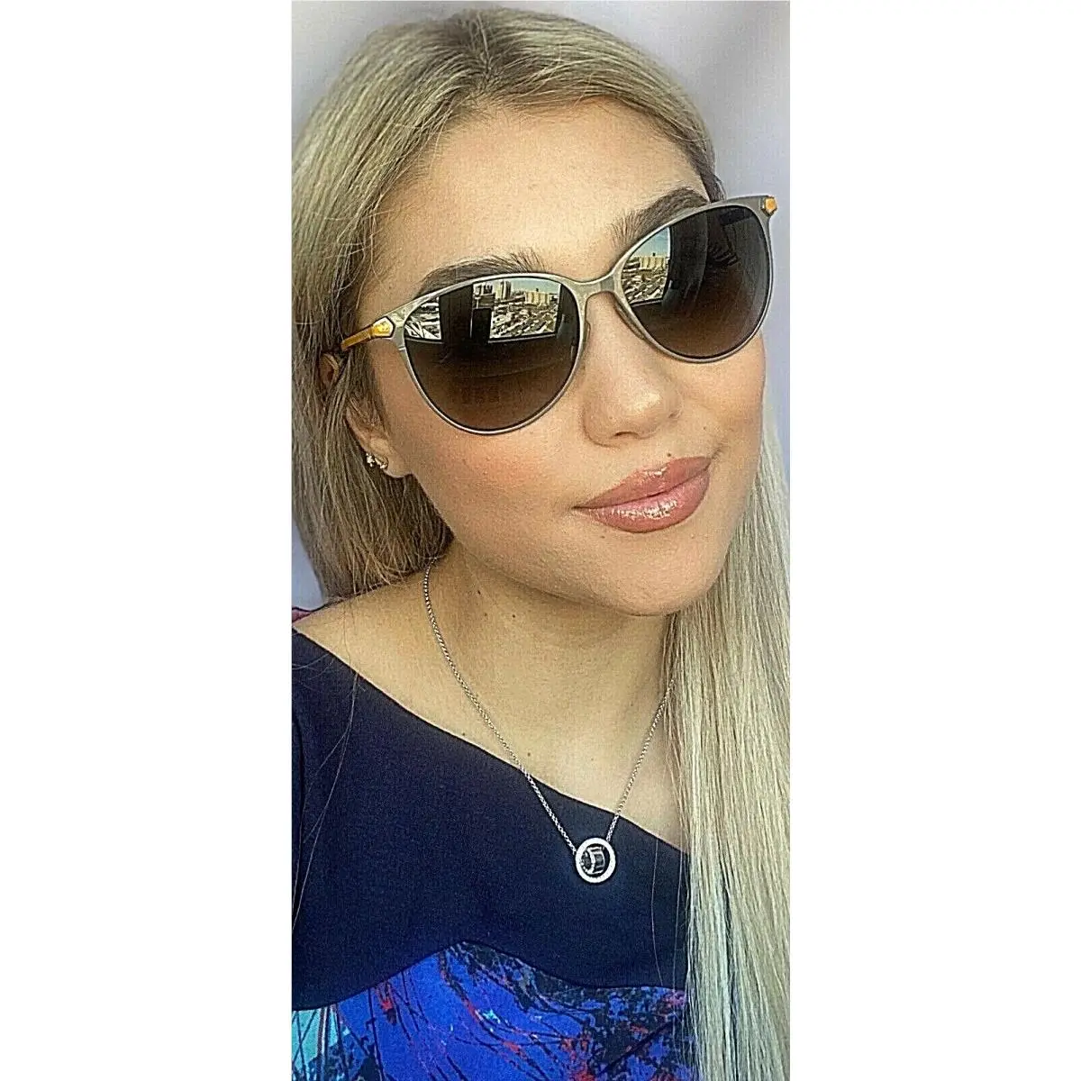 Fendi FF 0022/S 7WFHA 57mm Gray Cat Eye Designer Women`s Sunglasses Italy I