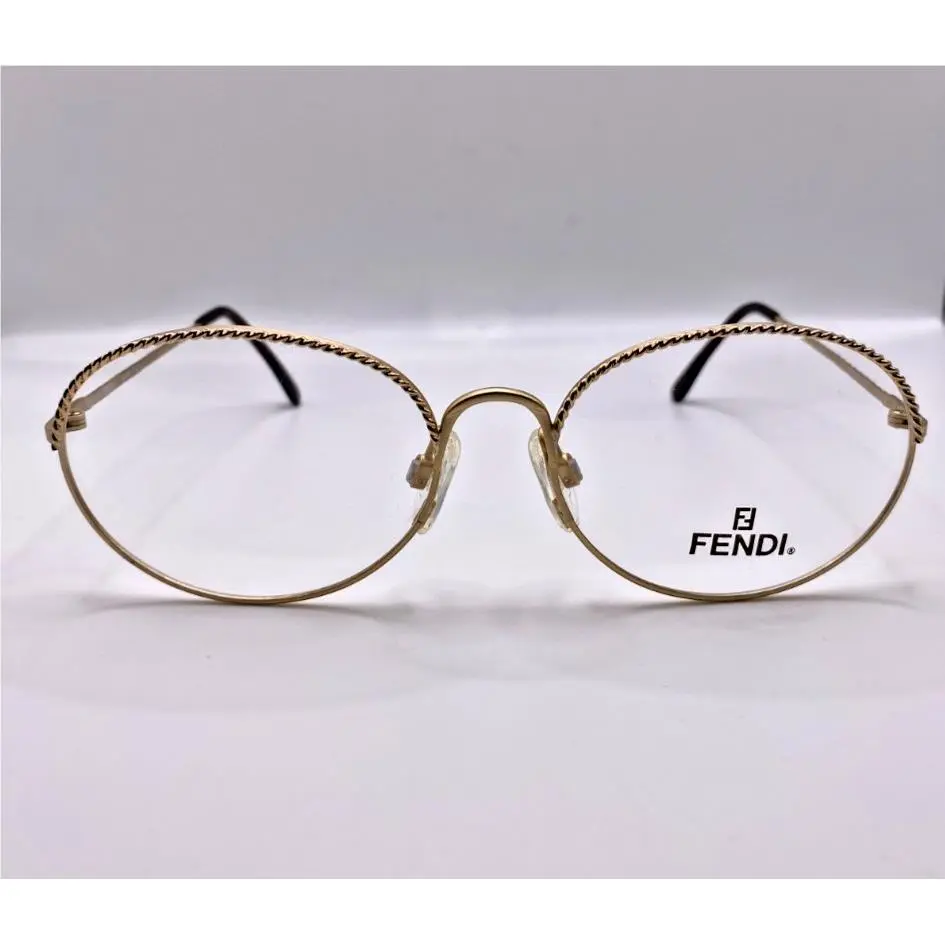 Fendi F10 Golden Swirl Matte Gold Metal Optical Eyeglasses Frame 53-17-135 RX
