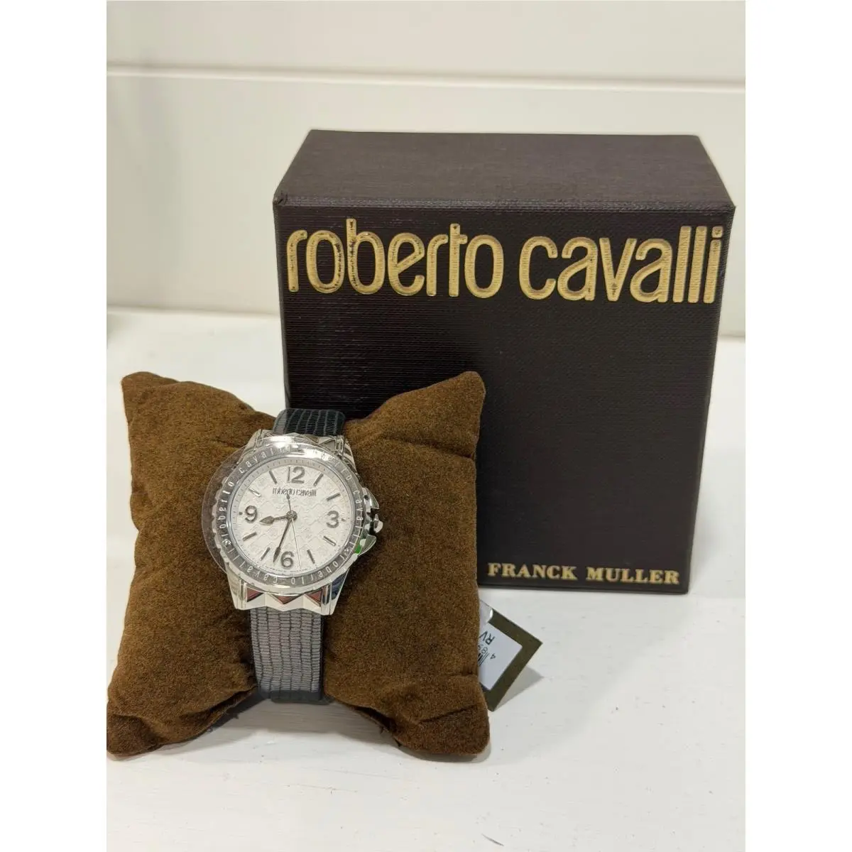 Roberto Cavalli By Franck Muller Women`s Swiss Quartz Watch Leather Strap 34mm