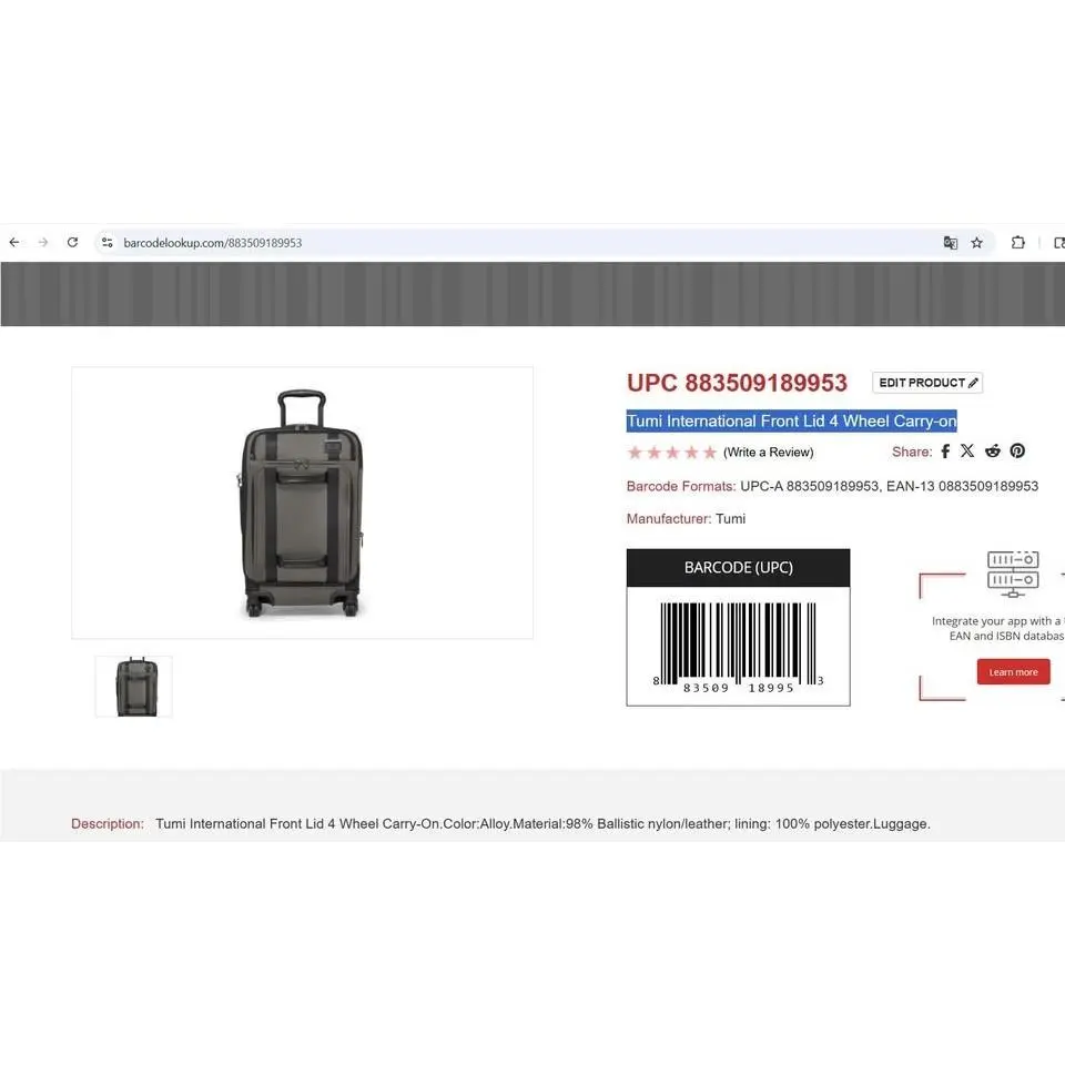 Merge International Front Lid 4 8 Wheeled Carry-on with Lock by Tumi