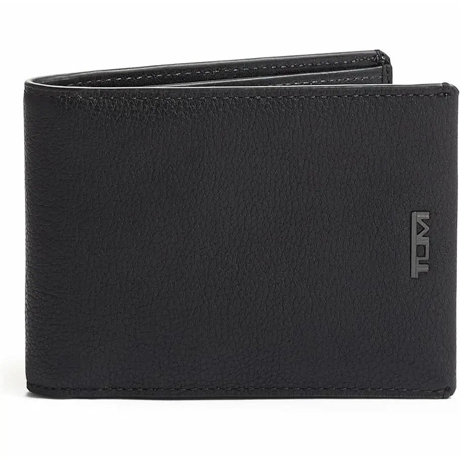 Mens Wallet Black Pebbled Leather Slim Billfold Bifold by Tumi