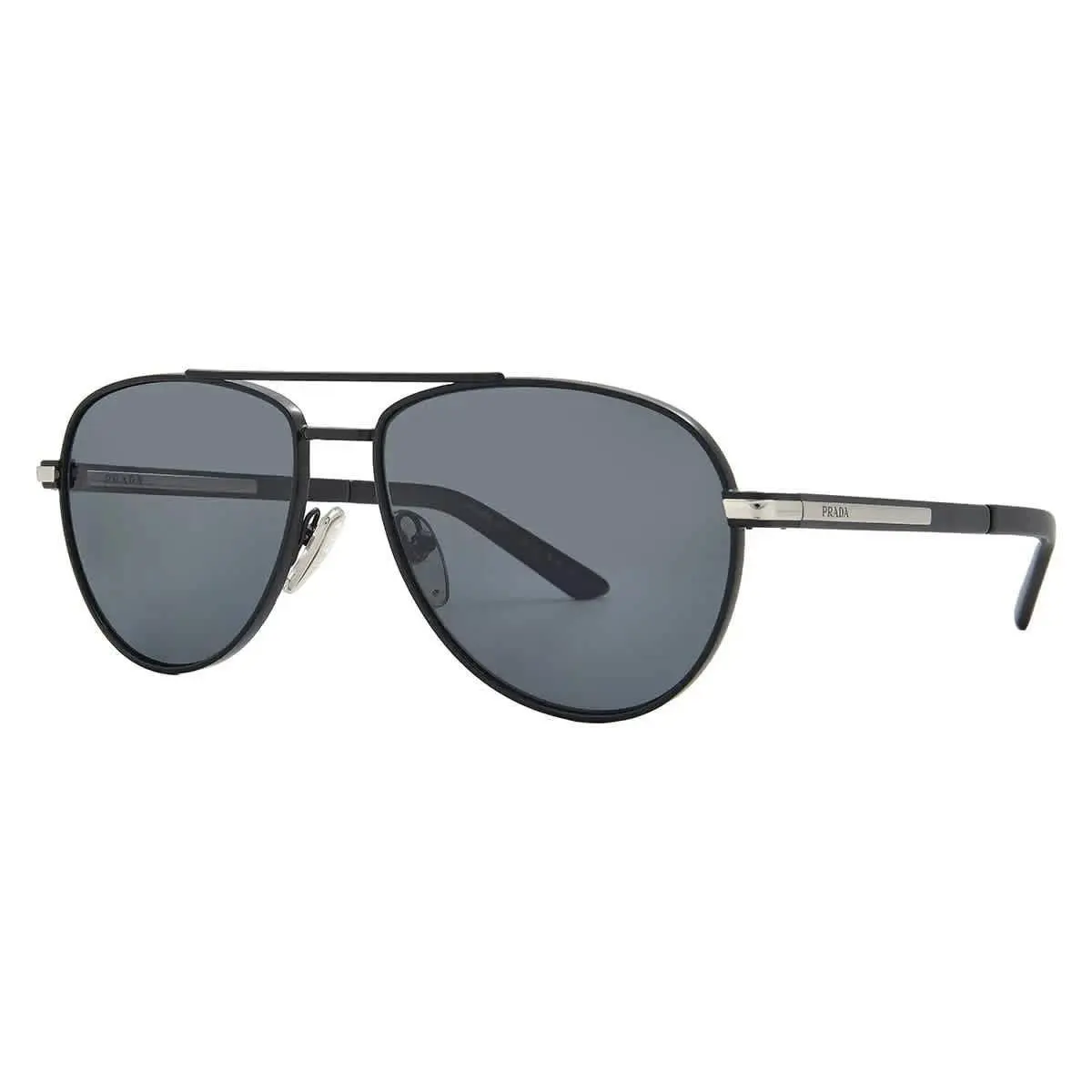 Prada Polarized Dark Grey Pilot Men`s Sunglasses PR A54S 1BO5Z1 60