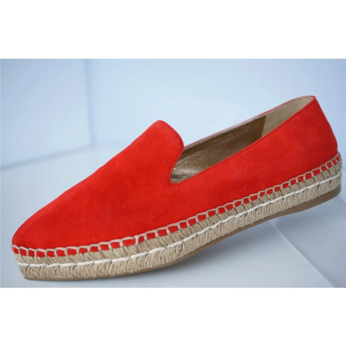 Prada Women`s Shoes Espadrilles Flats Size 36 Suede Red Calzature