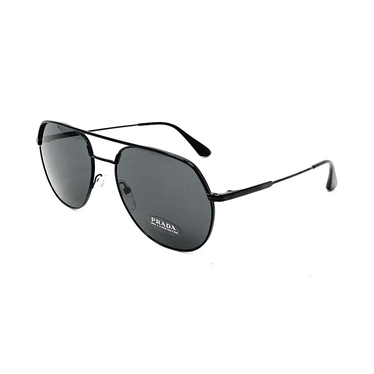 Prada Spr 55U 1AB-5S0 Pilot Men`s Sunglasses Conceptual Black w/ Grey 57mm - Black, Frame: Conceptual Black, Lens: Grey