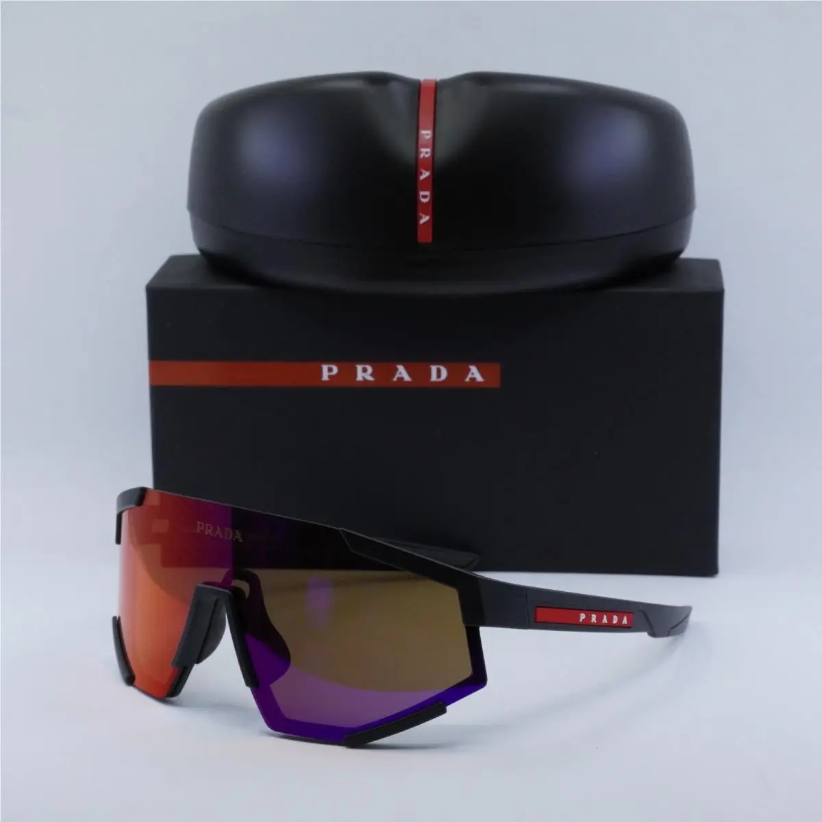 Sport PS04WS DG002U Black Rubber/brown Mirror Orange 39-137-130 by Prada