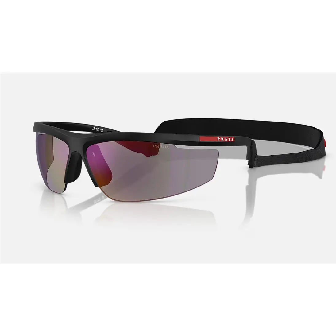 Prada Linea Rossa PS A02S 1BO10J Matte Black Blue Mirror Violet Men`s 96 mm Sung